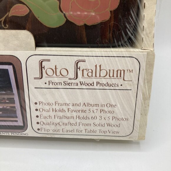 Vintage 1980s Fralbum Wood Frame Photo Album 5x7 3x5 - Picture 2 of 5